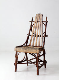 vintage Amish twig furniture | bentwood chair, coffee table, and end table