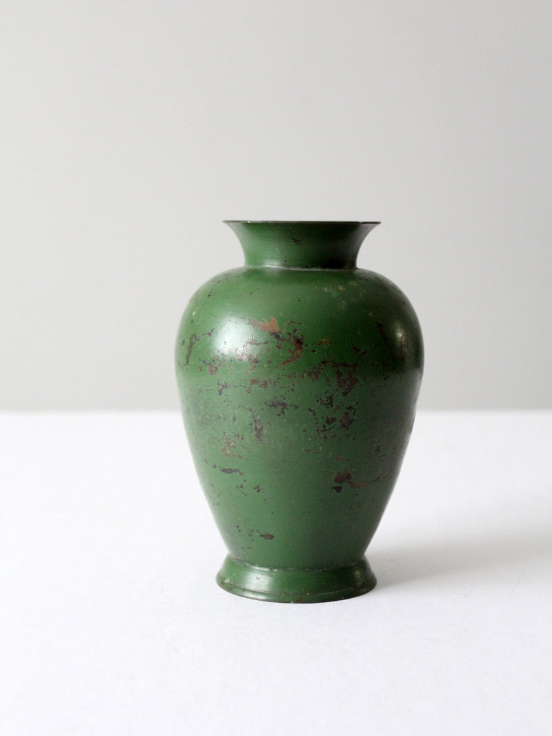 vintage painted metal vase