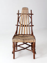 vintage Amish twig furniture | bentwood chair, coffee table, and end table