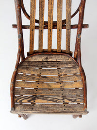 vintage Amish twig furniture | bentwood chair, coffee table, and end table