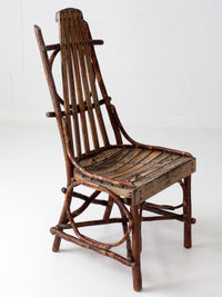 vintage Amish twig furniture | bentwood chair, coffee table, and end table
