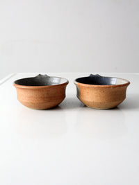 vintage studio pottery soup cups pair