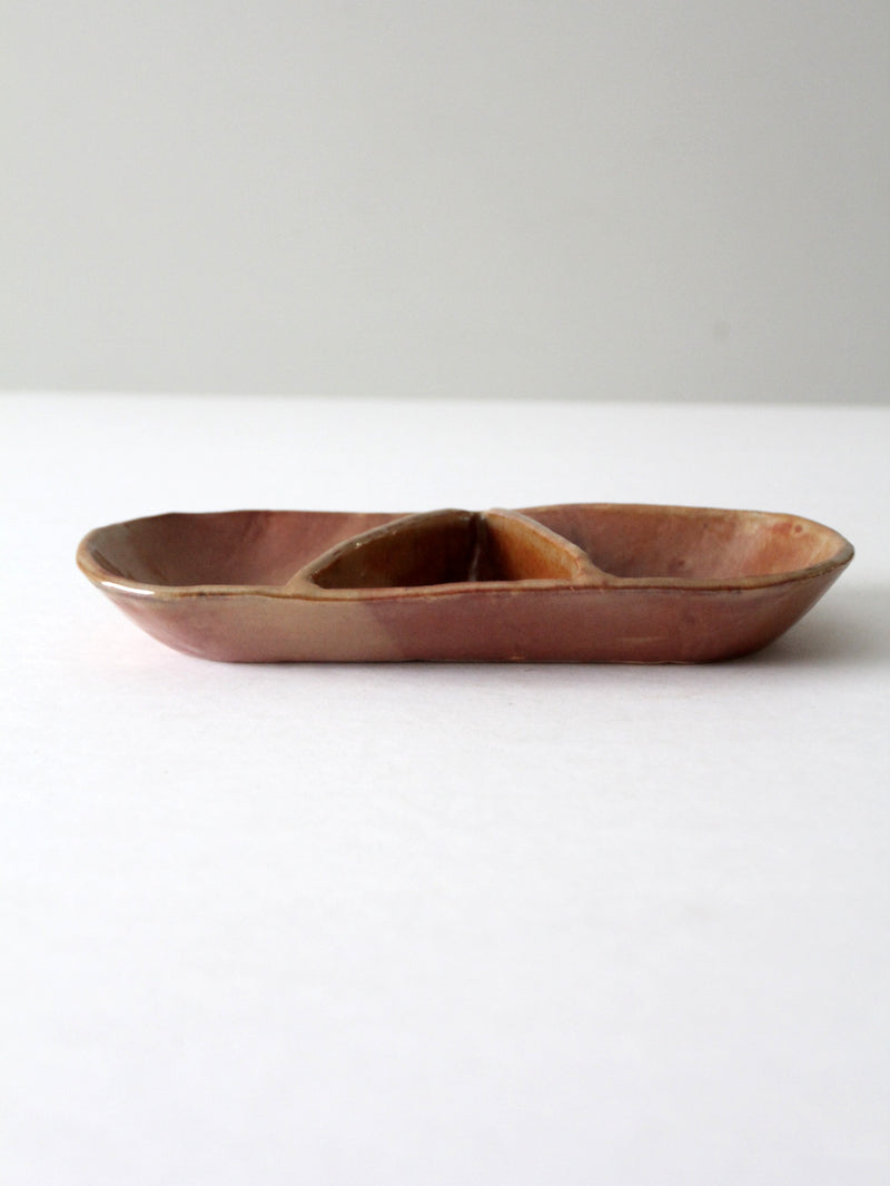 vintage studio pottery divided tray