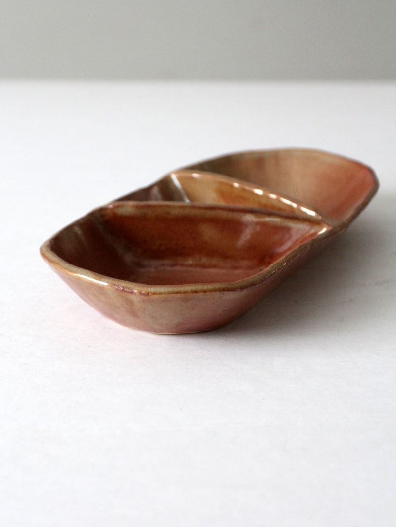 vintage studio pottery divided tray
