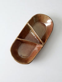vintage studio pottery divided tray