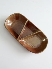 vintage studio pottery divided tray