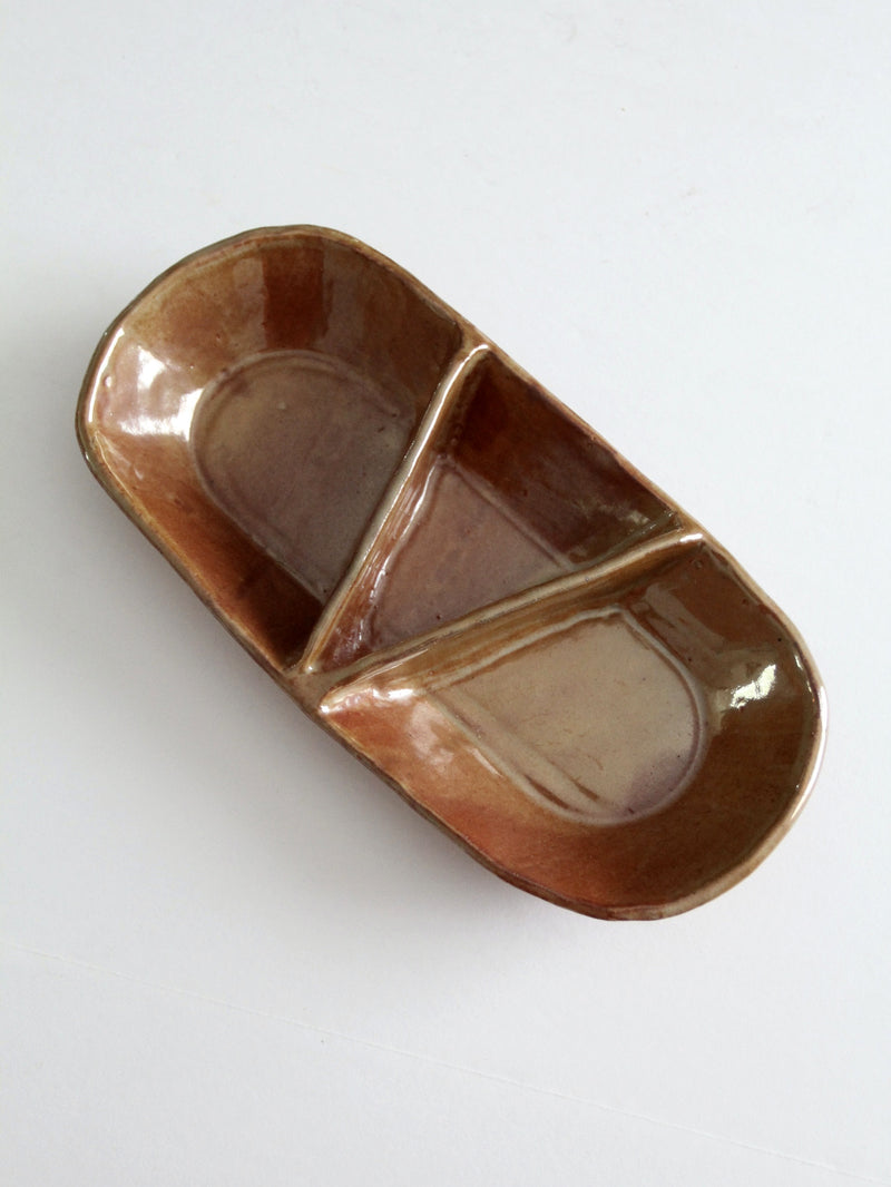 vintage studio pottery divided tray
