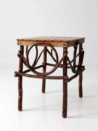 vintage Amish twig furniture | bentwood chair, coffee table, and end table