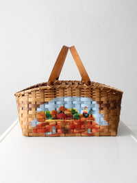 vintage hand-painted farmhouse basket