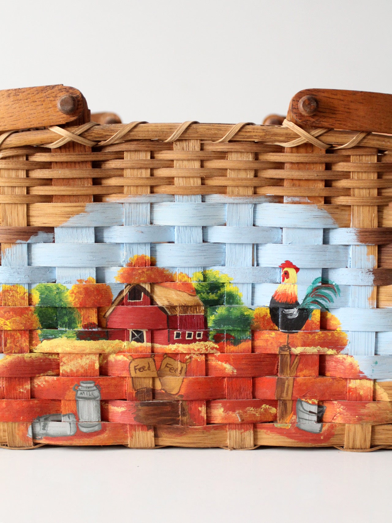 vintage hand-painted farmhouse basket