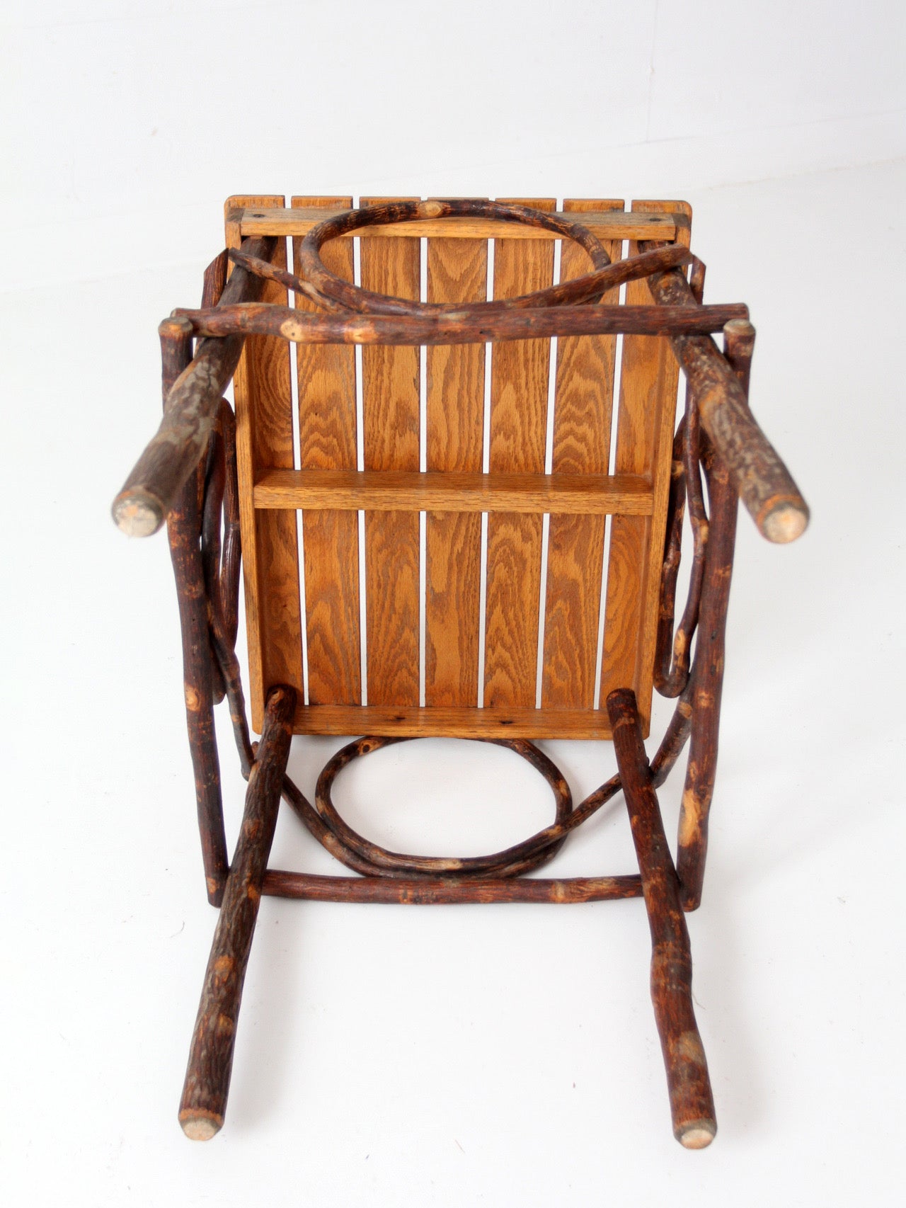 vintage Amish twig furniture | bentwood chair, coffee table, and end table