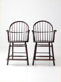 pair of antique Windsor billiard chairs