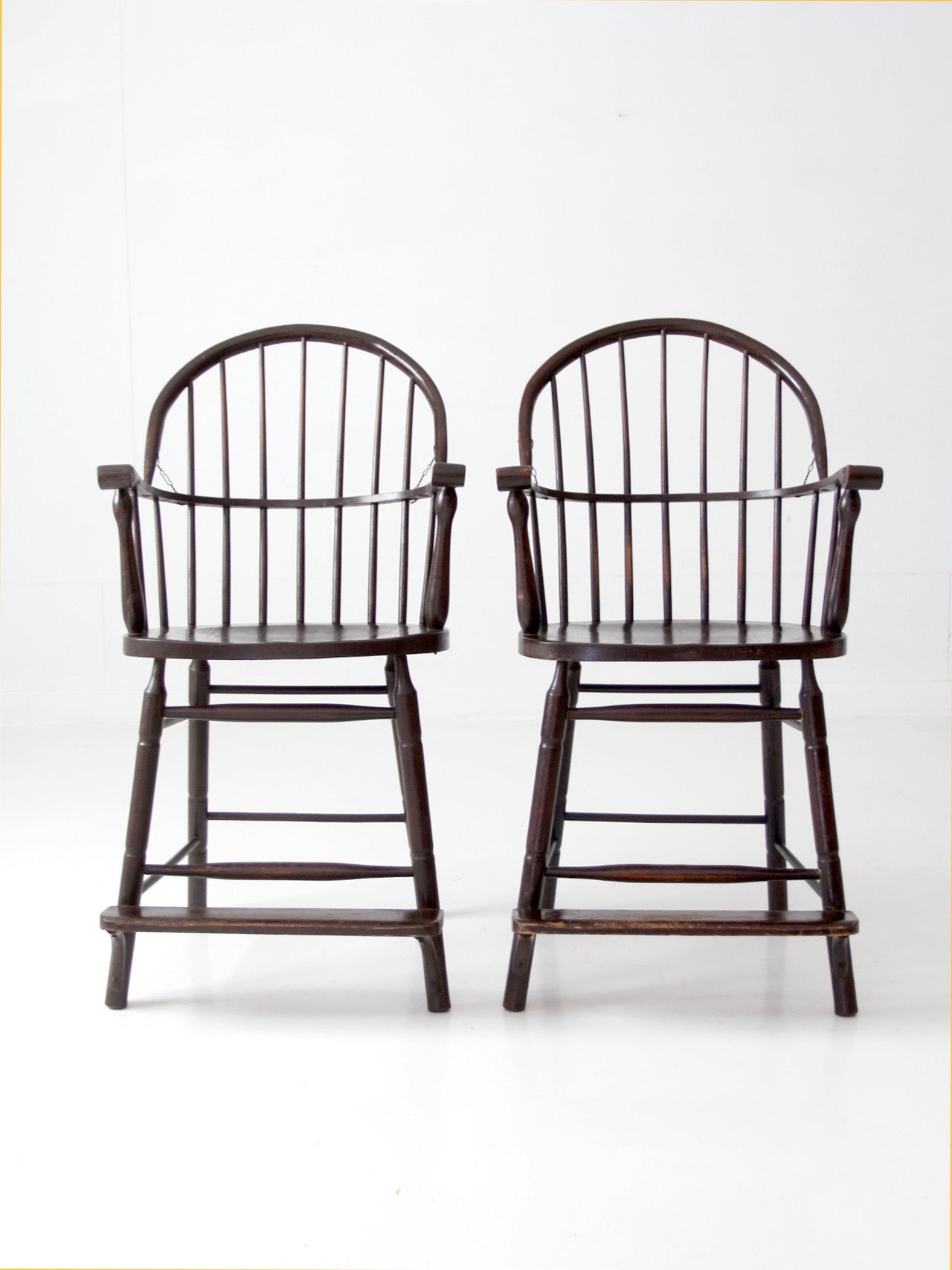 pair of antique Windsor billiard chairs