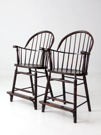 pair of antique Windsor billiard chairs