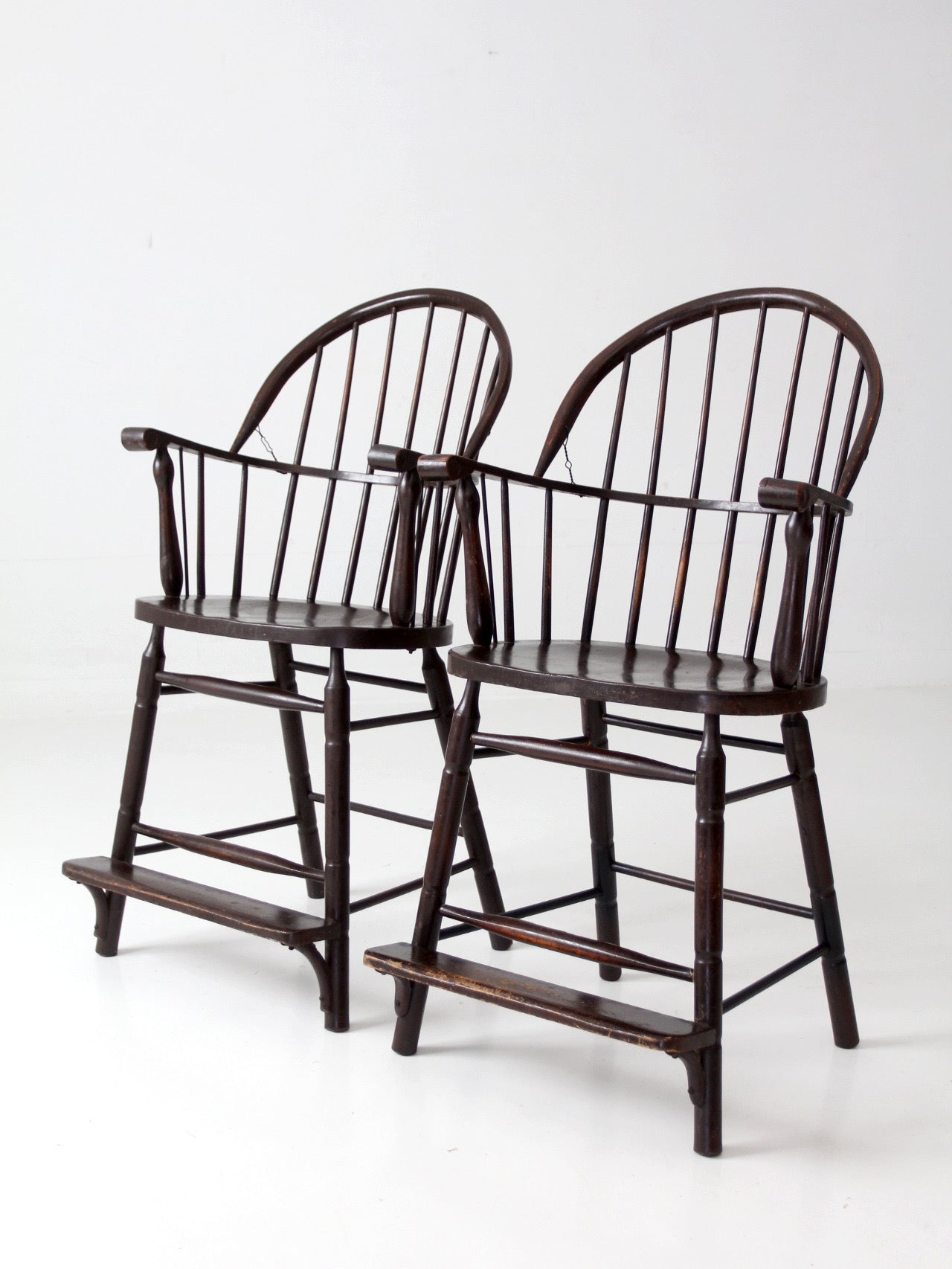 pair of antique Windsor billiard chairs