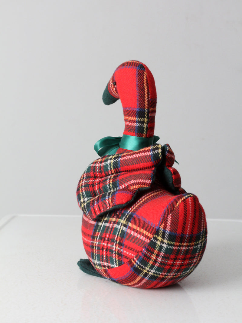 vintage Christmas tartan goose