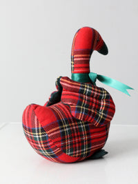 vintage Christmas tartan goose