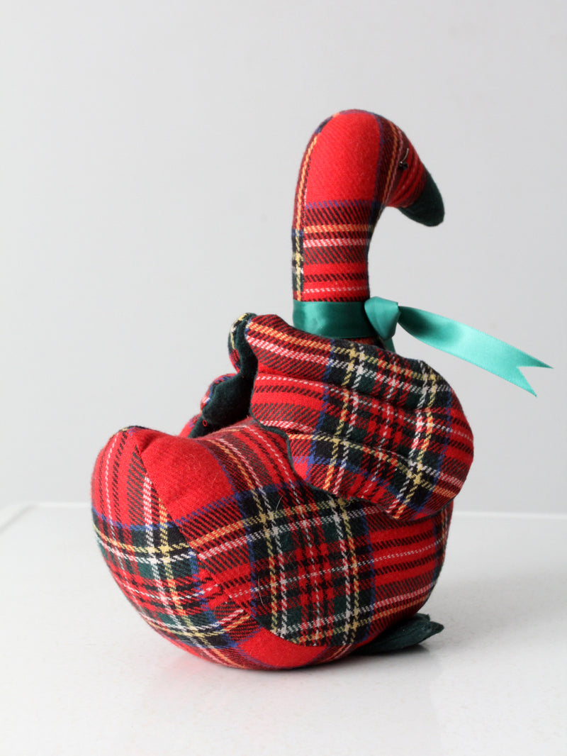 vintage Christmas tartan goose