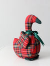 vintage Christmas tartan goose