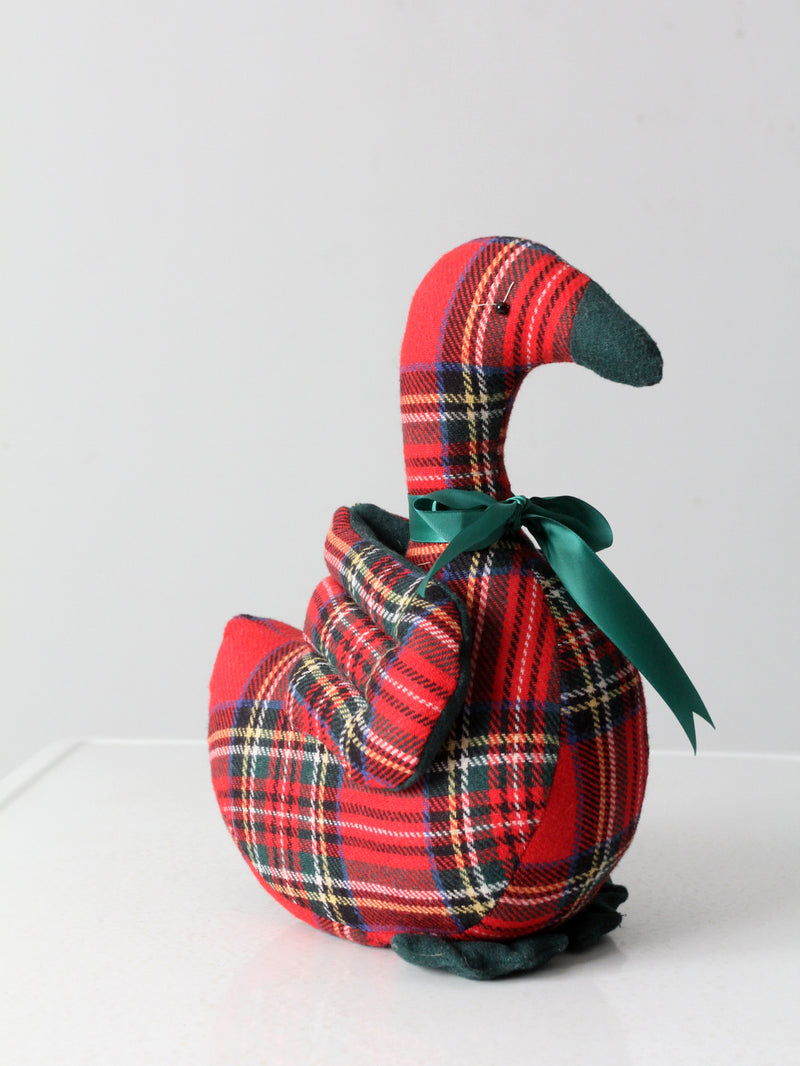 vintage Christmas tartan goose