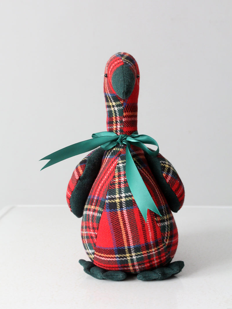 vintage Christmas tartan goose