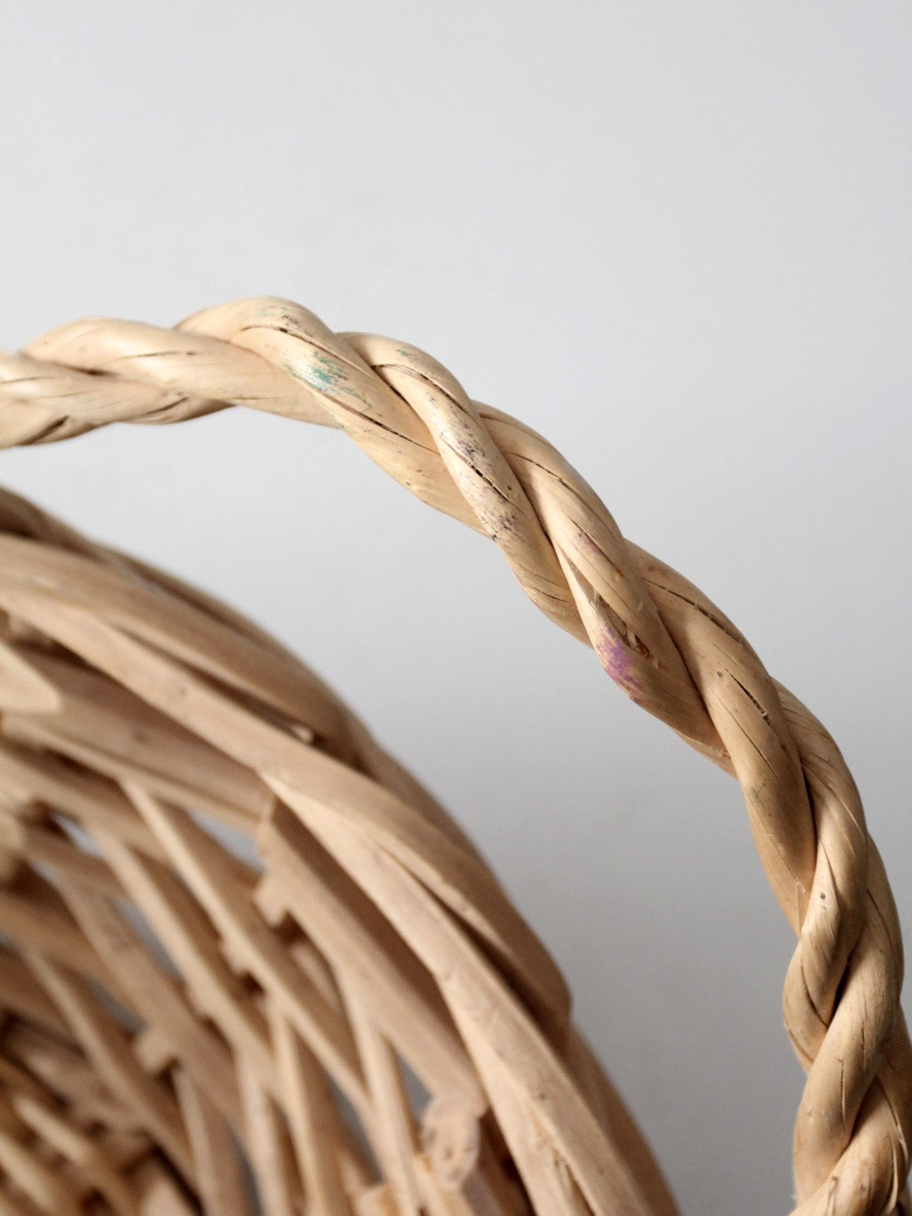 large vintage handwoven gathering basket