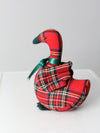 vintage Christmas tartan goose