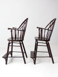 pair of antique Windsor billiard chairs