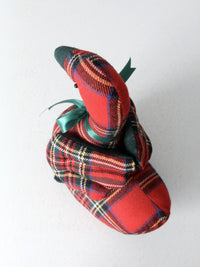 vintage Christmas tartan goose