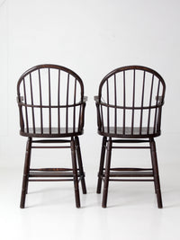pair of antique Windsor billiard chairs