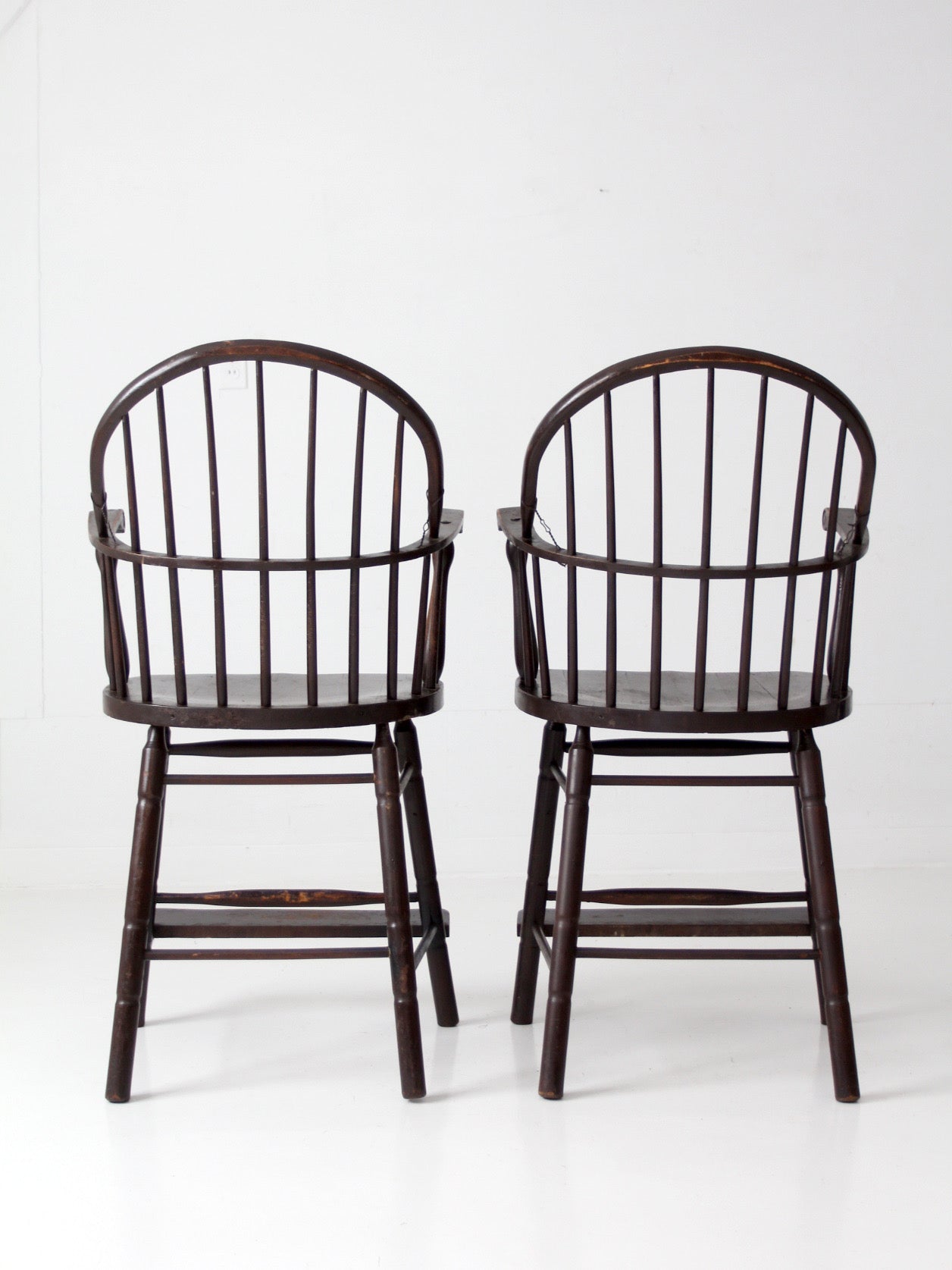 pair of antique Windsor billiard chairs