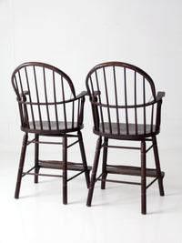 pair of antique Windsor billiard chairs