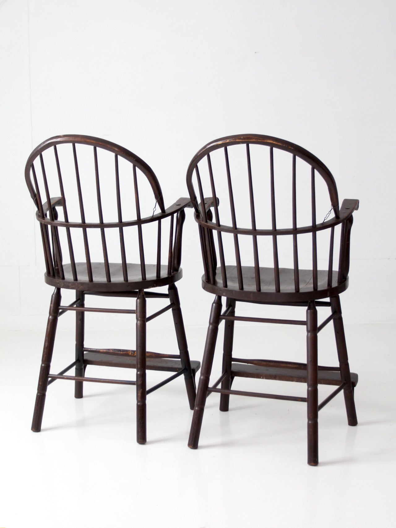 pair of antique Windsor billiard chairs