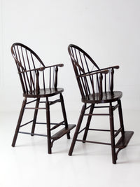 pair of antique Windsor billiard chairs