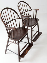 pair of antique Windsor billiard chairs