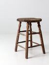 antique rustic wood stool