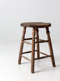 antique rustic wood stool