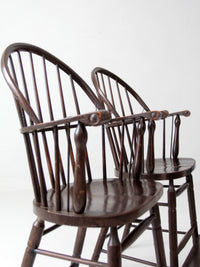 pair of antique Windsor billiard chairs