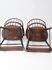pair of antique Windsor billiard chairs
