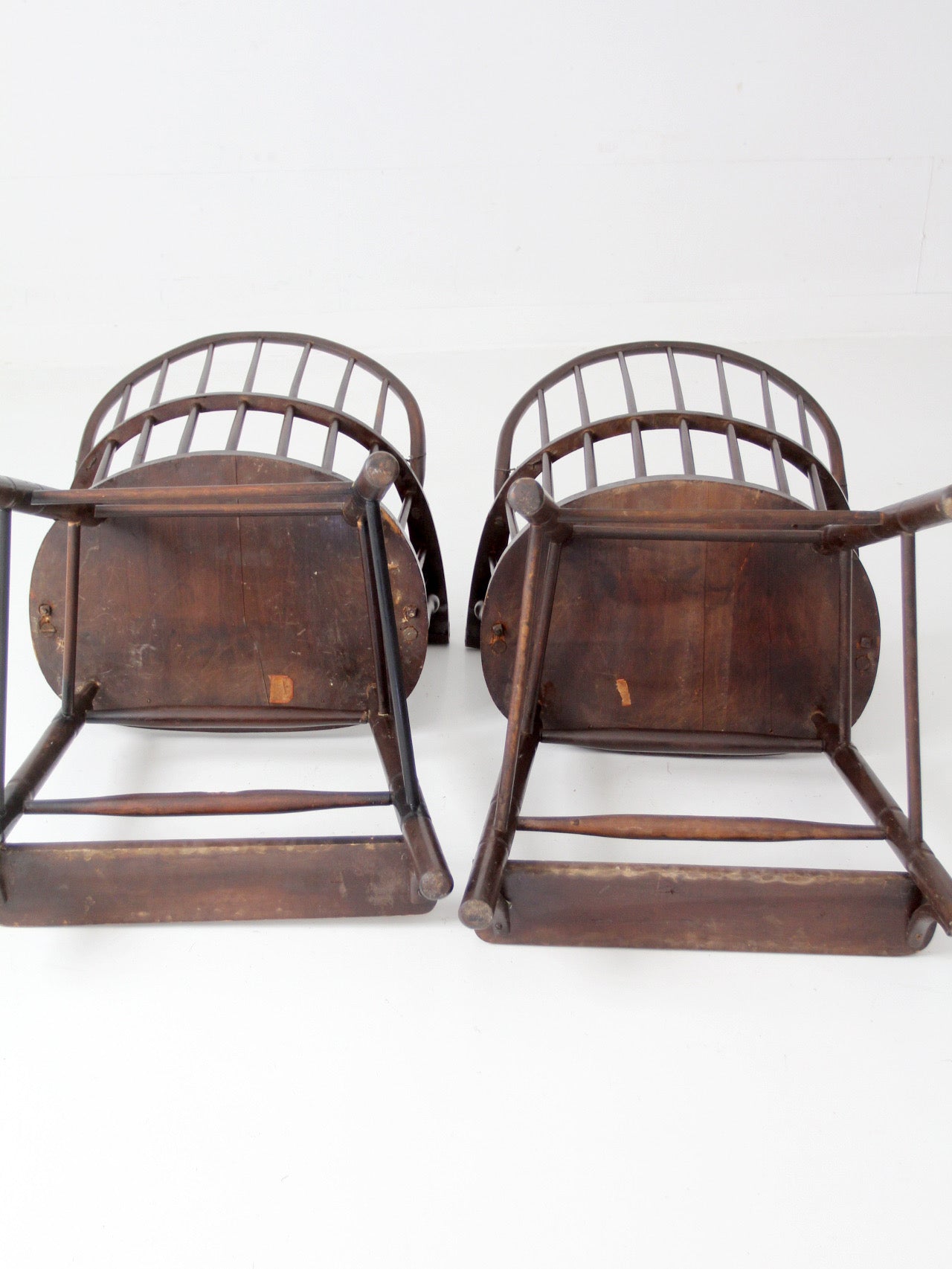 pair of antique Windsor billiard chairs