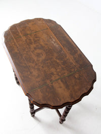 antique accent table with scalloped top