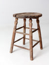 antique rustic wood stool