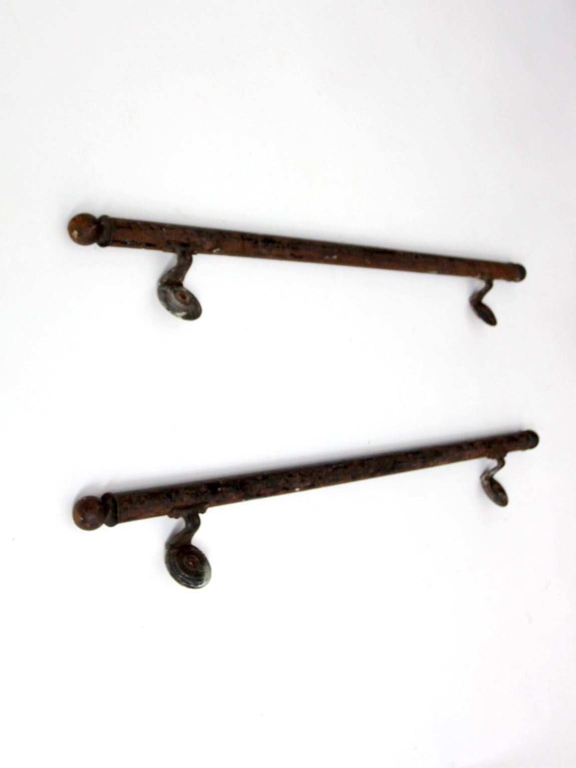 pair of antique early 20th century iron architectural handrails