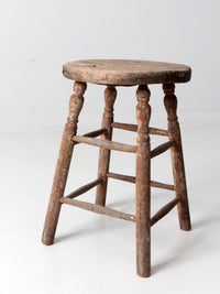 antique rustic wood stool