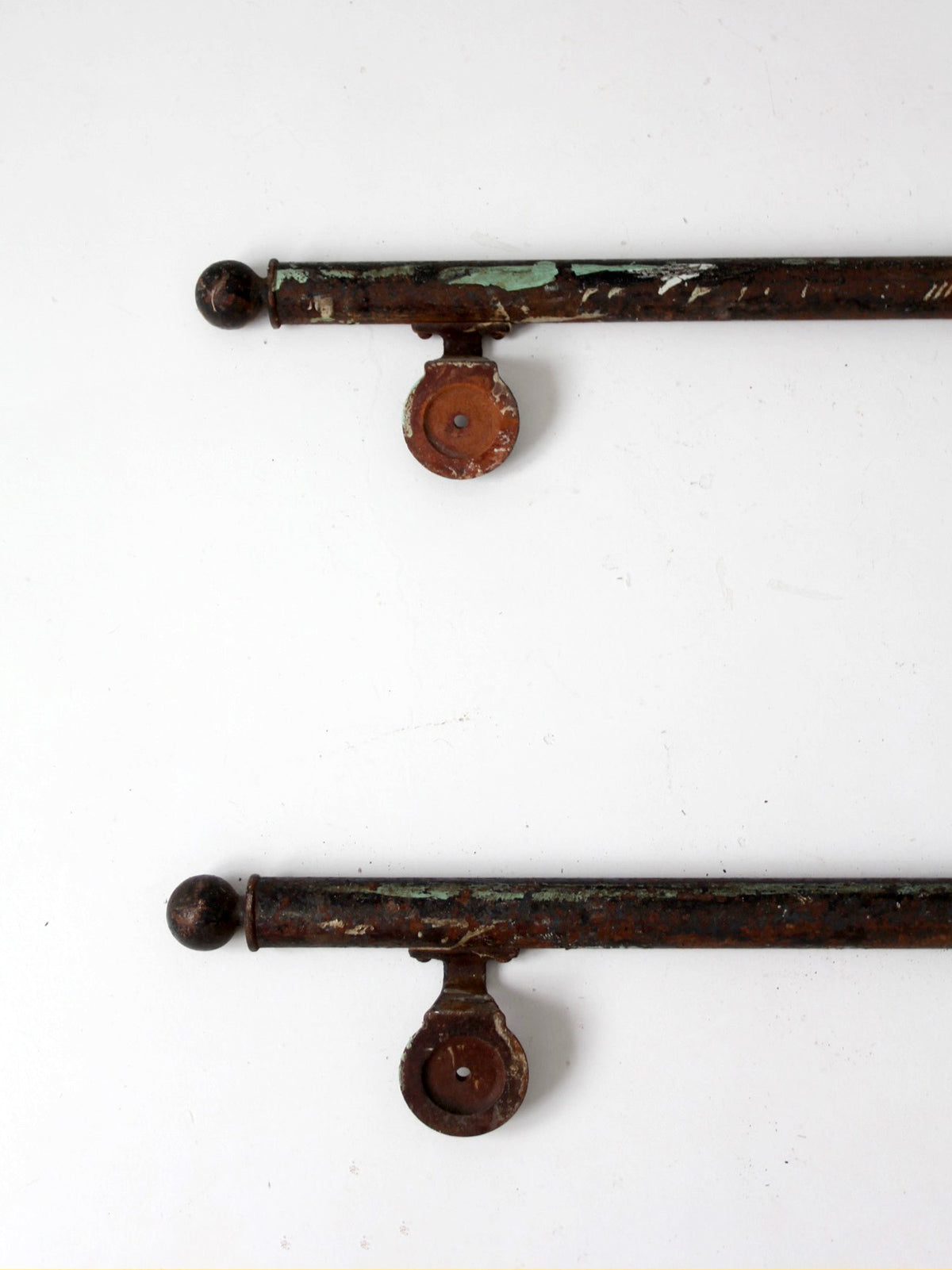 pair of antique early 20th century iron architectural handrails