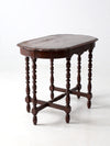 antique accent table with scalloped top