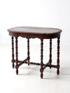 antique accent table with scalloped top