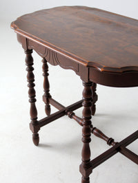 antique accent table with scalloped top