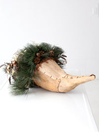 vintage large holiday cornucopia display