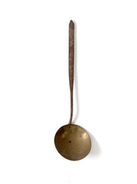 antique brass fireplace ladle